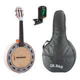 Banjo Elétrico Branco Rozini Com Bag Luxo Afinador