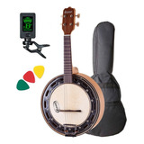 Banjo Rozini Elétrico Caixa Larga Rj14 C Capa Afinador