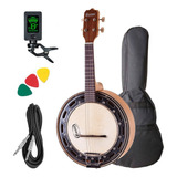 Banjo Rozini Elétrico Profissional Caixa Larga Rj14 Kit