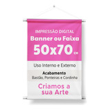 Banner 50x70cm Lona Brilho 340g Bastão