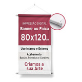 Banner 80x120cm Em Lona Fosca Bastão