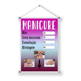 Banner Completo Lona Manicure Salão De