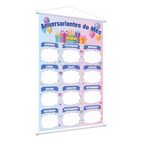 Banner Didático Escolar Aniversariantes Do Mês Sil601
