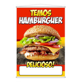 Banner Divulgação Gigante Temos Hambúrguer Lanche 100x150cm