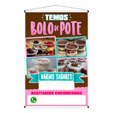 Banner Gigante Bolo De Pote Padaria Comércio Doce 100x150cm