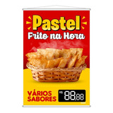 Banner Gigante Pastel Frito Na Hora Vários Sabores 100x150cm