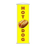 Banner Hot Dog Cachorro Quente Lanche Serviço Lona 100x30cm