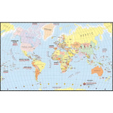 Banner Mapa Mundi Bilíngue Em Português E Inglês