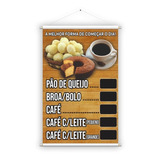 Banner Padaria Lanchonete Tabela Preço Café Pão Queijo Leite