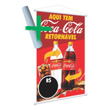 Banner Painel Escreve E Apaga Giz Coca Cola Retornável