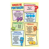 Banner Pedagógico Sinais De Pontuação Ilustrado 50x80cm
