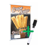 Banner Placa Faixa Crepe Suíço Escreve E Apaga Caneta