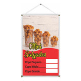Banner Pronta Salgado Copo Ref 382 45x70 Cm arte Pronta 