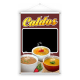 Banner Pronto Caldos Restaurante Bar 35x50cm Placa Faixa