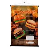 Banner Pronto P Hambúguer Hamburgueria 60x90cm Cores Vivas