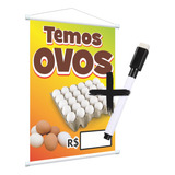 Banner Temos Ovos Preço Escreve E Apaga Caneta