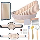 Banneton Conjunto De 2 Cestas Redondas E Ovais De 22 8 Cm E 25 4 Cm Suprimentos Para Assar Pão Fermentado Kit Iniciante Para Fazer Pão Cestas De Impermeabilização Para Assar Pão Conjunto Perfeito
