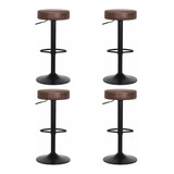 Banqueta Baba Shop Cor Banqueta Alta Estofada Para Cozinha Bancada Ilha Viena Marrom Vintage Com Acabamento Banqueta Alta Estofada Para Cozinha Ilha Giratória Viena Marrom Do 87cm Do Alto X 4u