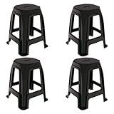 Banqueta Banquinho De Plástico Adulto Resistente Plástica Reforçada Até 100kg Kit 4 