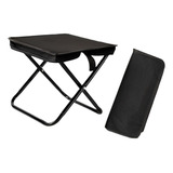 Banqueta Banquinho Dobrável Alumínio Camping C Bolsa Ziper Cor Preto