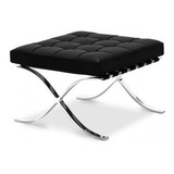 Banqueta Barcelona Base Cromada Couro Ecológico Branco