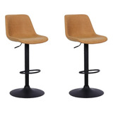 Banqueta Genova Caramelo Base Disco Rivatti Kit 2 Unid