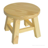 Banqueta Mini Hardman Madeira Natural Assento Redondo