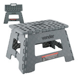Banqueta Plástica Dobrável 22cm Cinza 150kg Com Alça Vonder