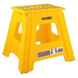 Banqueta Plástica Dobrável Amarela 360 Mm Vonder Cor Amarelo