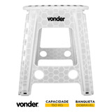 Banqueta Plástico Dobrável 450mm Branca Vonder Cor Branco
