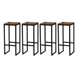 Banqueta Rustico Industrial Imbuia 4un Acabamento Da Estrutura Pintura Epóxi Cor Preto