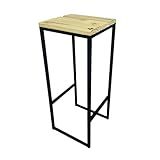 Banqueta Strassis Design SD 5041P Metal E Madeira Cor Preta