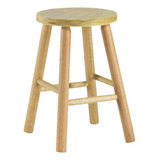 Banquinho Mocho De Madeira Medio 44cm Acabamento Da Estrutura Selador Cor Natural Cor Rustico Natural