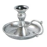 Baoblaze Castiçal Cônico Com Alça Porta Velas De Metal Castiçais Ornamento Para Decoração De Mesa De Jantar De Natal Em Casa De Fazenda Prata