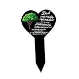 Baoblaze Coração Memorial Lembrança Placa Estaca Cemitério Grave Sinal Marcador Fora Decorativo Placa De Amor Sinal Para Quintal Ao Ar Livre Pai