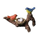 Baoblaze Estátua De Pássaro Com Ramo De Animal Escultura De Pássaro Decoração Escultura De Resina Ornamento Suspenso Para Quintal Sala De Fazenda