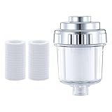 Baoblaze Filtro De Chuveiro Purificador De água De Banho Filtro De Linha Filtro De Para De água Casa 2 Elemento Filtrante