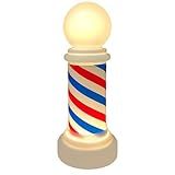 Baoblaze Luz De Barbeiro Barbearia Lâmpada De Poste Decoração De Barbearia Luz De Barbearia Sinal Luminoso De Barbeiro Para Salão De Cabeleireiro 