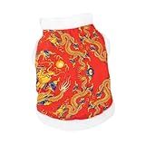 Baoblaze Pet Pulôver Jaqueta Inverno Roupas Para Animais De Estimação Colete Ano Novo Traje Do Cão Pet Colete Tradicional Para Celebração Do Feriado Presentes