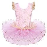 BAOHULU Collant Para Meninas Bailarina Tutu Saia Vestido Princesa 3 8 Anos Dourado Rosa 6 7 Years