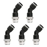 Baomain Conexões Pneumáticas De Conexão Rápida De 6 Mm PT 1 4 45 Conector De Cotovelo Macho Tubo Push To Connection PL6 02 5 