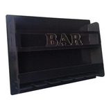 Bar Barzinho Adega De Parede Com Porta Taça Mdf Preto