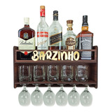Bar De Parede Decoração Área Gourmet Mdf Porta Copos E Taças
