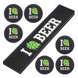 Bar Mat I Love Beer 6 Porta Copos Apoio De Copos Para Bar