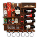 Bar Parede Adega Madeira Barzinho Com Abridor Vinho Sala