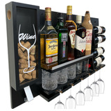 Bar Parede Novo Porta Vinho Taças Abridor Decoraçao
