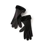 Barakara Luvas Femininas Para Tela Sensível Ao Toque Luvas Térmicas De Neve Para Meninas De Inverno Luvas à Prova De Vento Para Dirigir Para Corrida Ciclismo Ao Ar Livre Preto G
