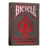 Baralho Bicycle Foil Back Crimson Cartas Premium Metalluxe