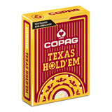 Baralho De Poker Texas Holdem Copag 100 Plástico Vermelho