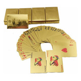 Baralho Dourado Folheado Ouro 24k Caixa Certificado Jogo